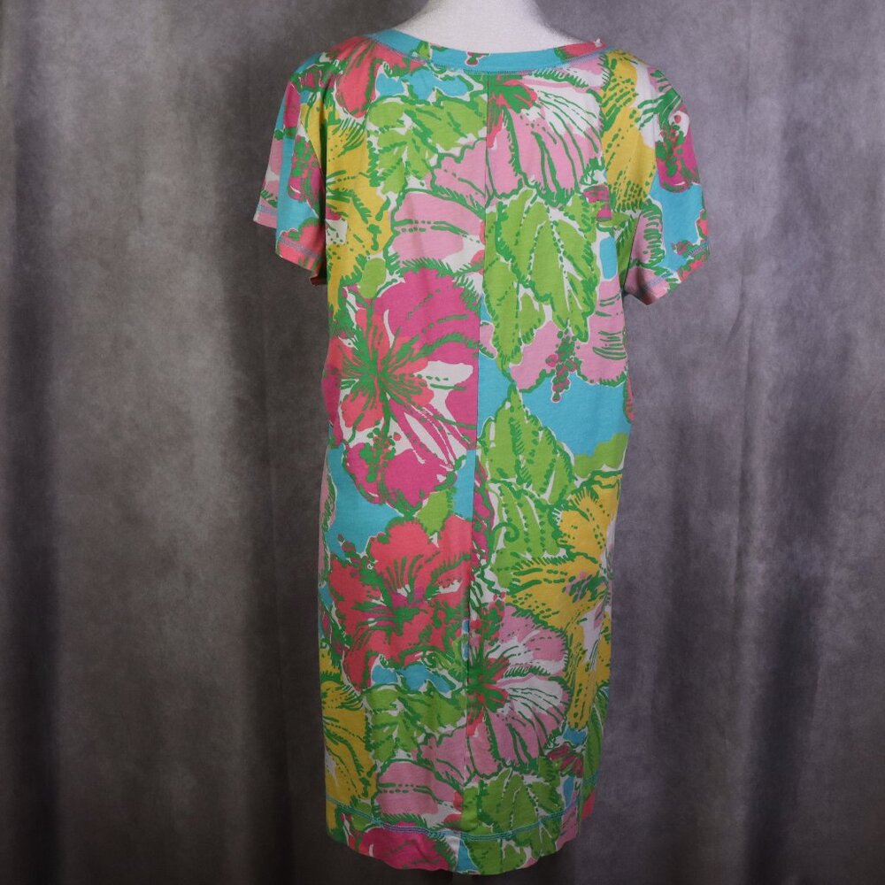 Lilly Pulitzer Britton T-Shirt Dress Womens XL Multicolor Floral Beach Tropical - Picture 3 of 9
